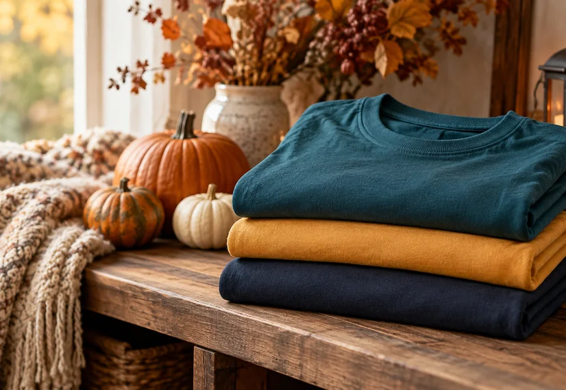 Holiday graphic T-shirts from Pearltee in an original Pearltee apparel photograph